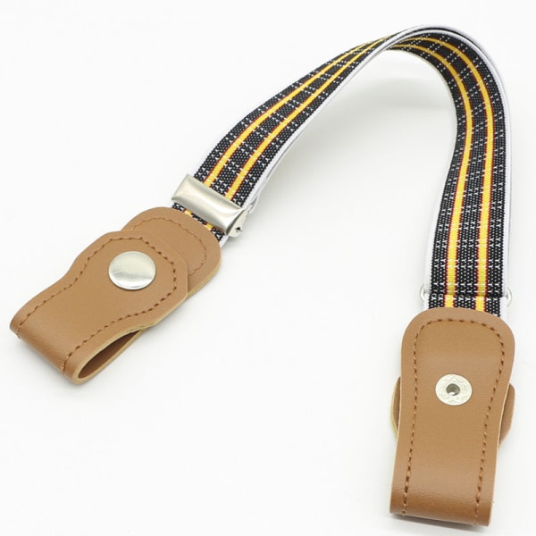 Barnbälte Elastiskt Bälte för Barn Pojkar och Flickor Elastiskt Byxbälte Barn Anti-Fall Byxbälte Tryckknapp Gray bottom 2 yellow strip
