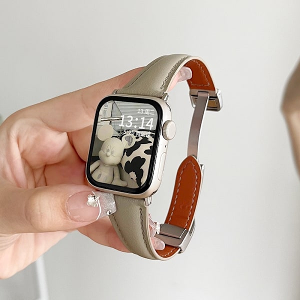 Klockarmband för Apple Watch iWatch för SE/4/5/6 44mm Smal midja magnetiskt spänne - liten elefantgrå