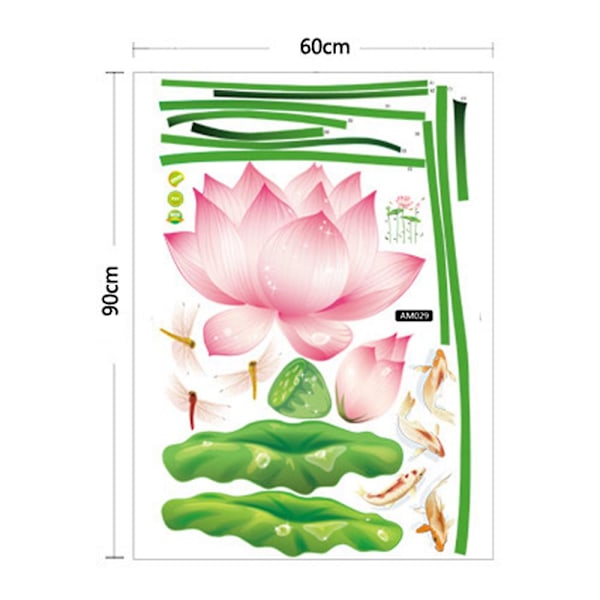 Avtakbart Lotusblomst Tapet Veggklistremerke Vanntett