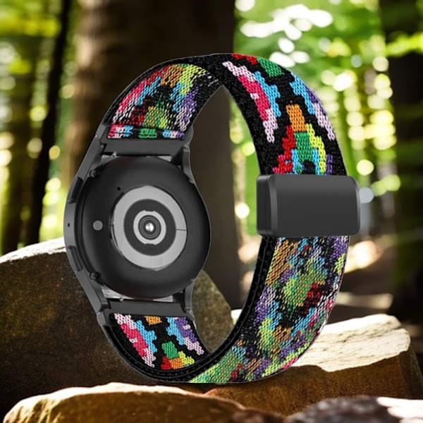Kellon ranneke Apple Watch iWatchille Fitbit Versa 3/4:lle, värikäs geometria