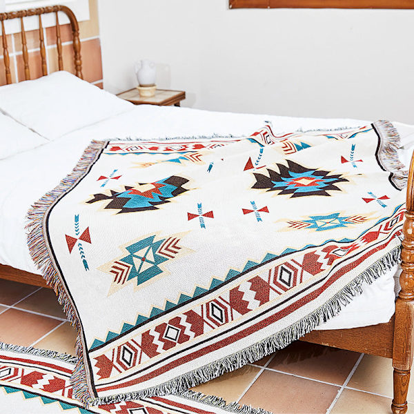 Jacquard Tapestry Utomhus Picknickmatta Bohemisk Chenille Multifunktionell Dekorativ Sofföverdrag No. 2 color series 130x160