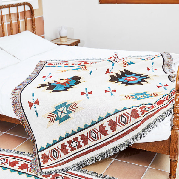 Jacquard Tapestry Utomhus Picknickmatta Bohemisk Chenille Multifunktionell Dekorativ Sofföverdrag No. 4 color series 130x160