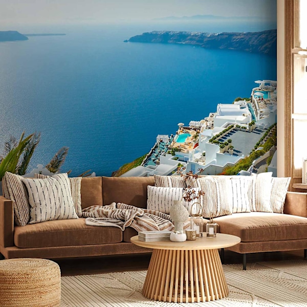 Vægmaleri - Udsigt over Santorini 100x70 cm 100x70 cm