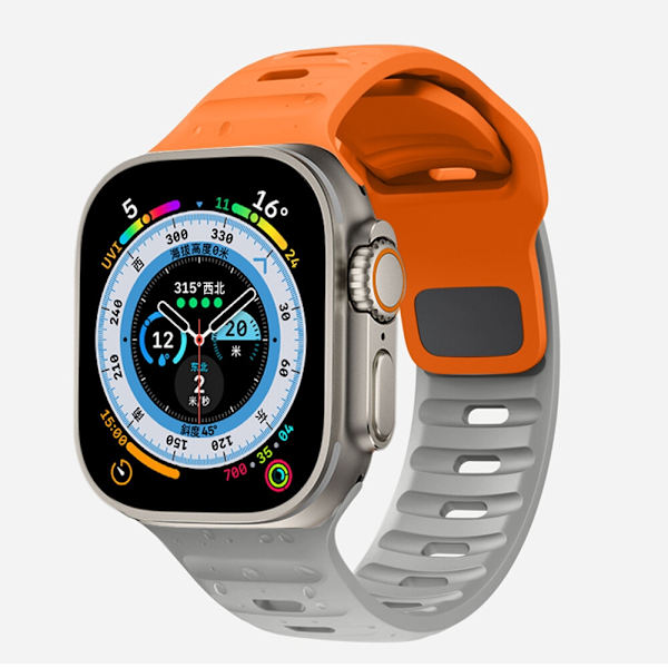 Klockarmband för Apple Watch iWatch 38/40/41/S10-42mm orange+grå