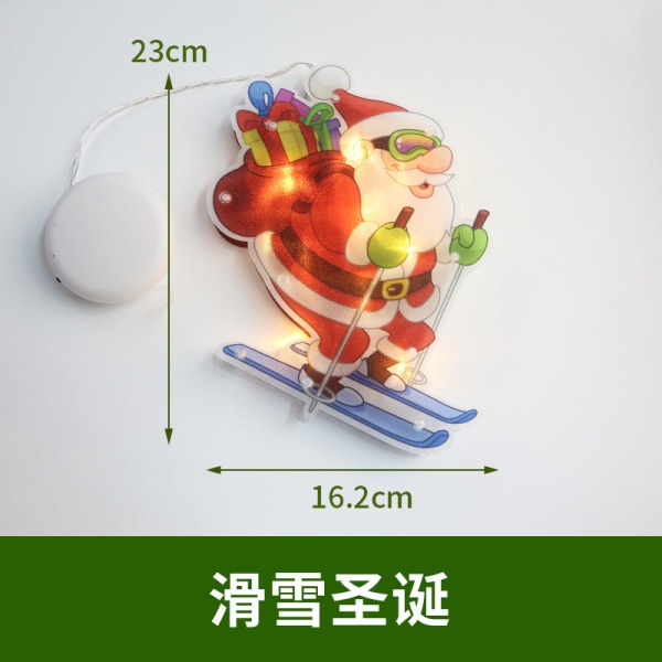 Sugekopp Vinduslampe Juledekorasjon Butikkatmosfære Sceneoppsett Høytids Dekorativ Lampe No. 1: backpack Christmas