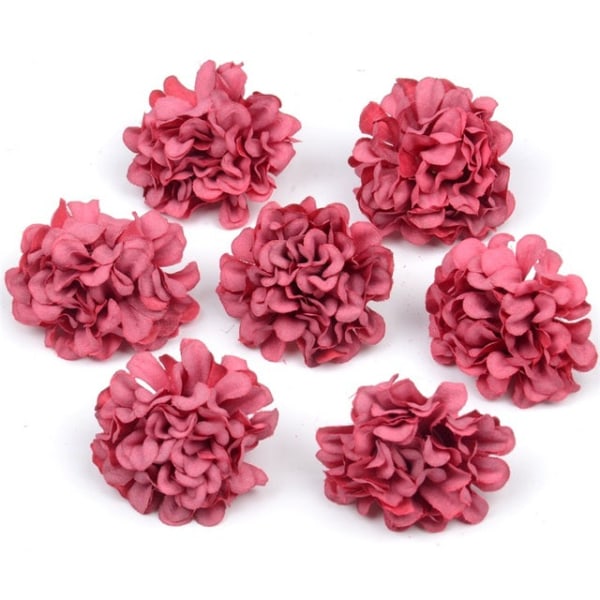 100 stk./lot Silke Hortensia Kunstige Blomsterhoder For Bryllup Juledekorasjon DIY Krans Scrapbooking Håndverk Falske Blomster Tiffany