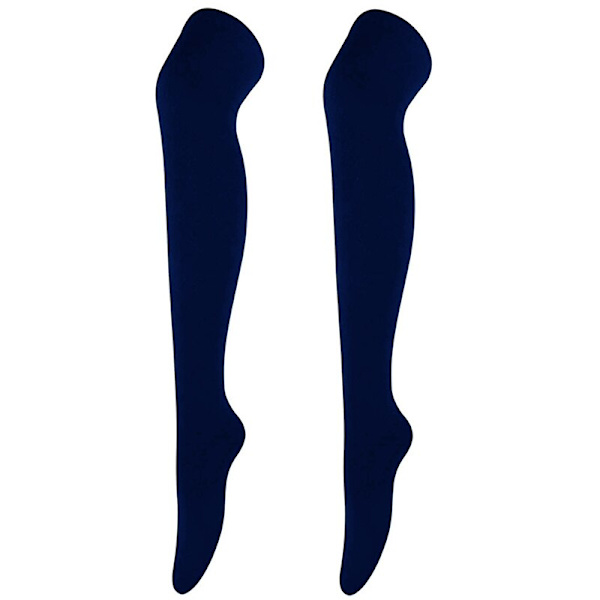 Naisten pitkät sukat syksy talvi korkeat sukat tytöille sopivat kaikkeen polven yli sukat esiintymisasut cosplay lämpimät Navy Blue One Size