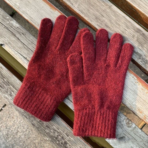 Hansker dame vinter søte plysj varme ridehansker damehansker damehansker dame vinterhansker vinterhansker dame Burgundy One Size