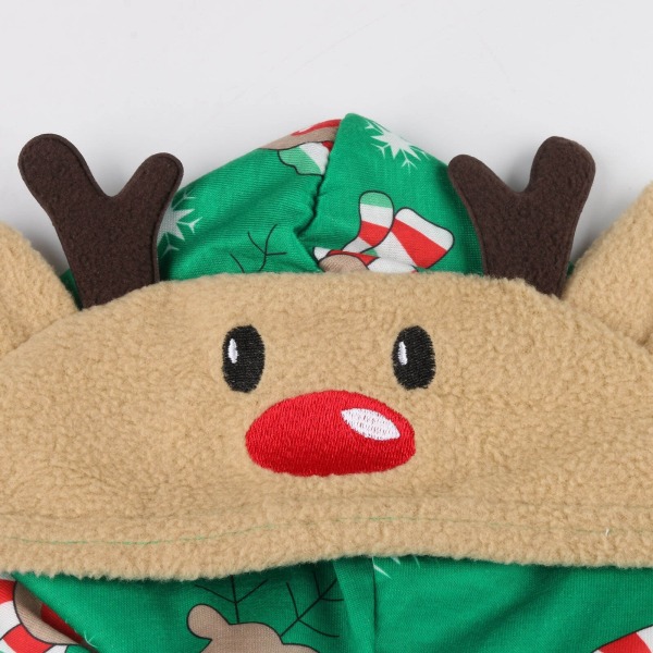 Jul Matchande Familj Pyjamas Set Hooded Tryck Jul Vuxen Barn Nattkläder Jumpsuit Kläder Green Mother M
