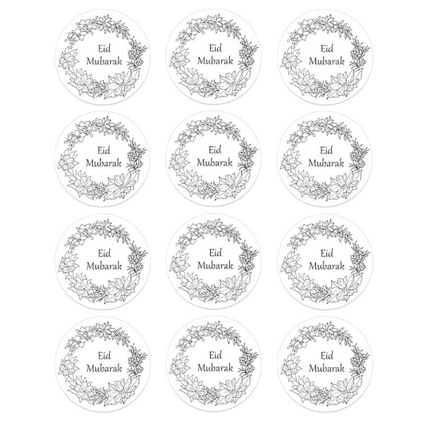 24/48 kpl EID Mubarak -koristetarroja Ramadan Mubarak -koristeet Islamilainen muslimifestivaali Suosikkilahjat Etiketit HAJJ Ramadan Kareem D 24pcs