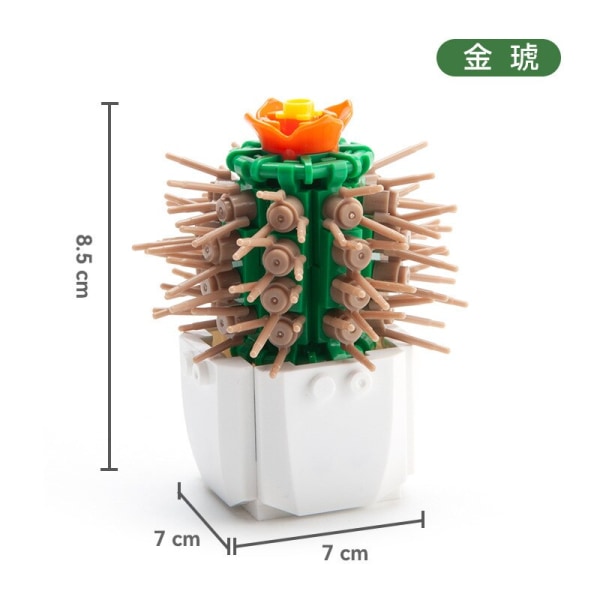 Mini Blomster Byggeklosser Hjem Skrivebord Sukkulent Potteplanter Ornamenter DIY Små Partikler Puslespill Montert Barneleke Gave 2600B No box