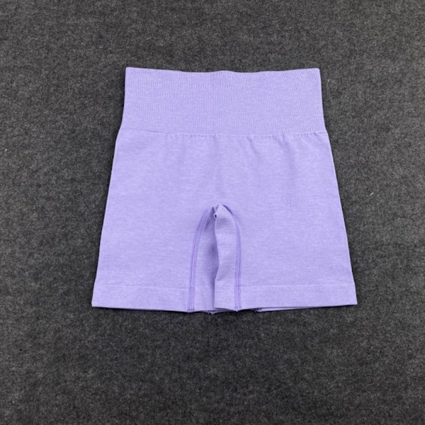Yoga Set Träningsshorts Sportkläder Fitness Ensembler Sportkläder Damkläder Purple Legging short M