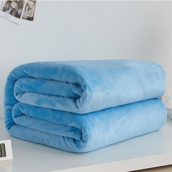 Bløde Varme Koral Fleece Flanel Tæpper Til Senge Kunstig Pels Mink Plaid Ensfarvet Sofa Betræk Sengetæppe Vinter Plaid Tæpper Jade A 120x200cm  47x78inch
