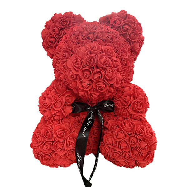 40cm Rosbjörn Hjärta Konstgjord Blomma Ros Nallebjörn För Kvinnor Alla Hjärtans Dag Bröllop Födelsedag Julklapp Red 40CM
