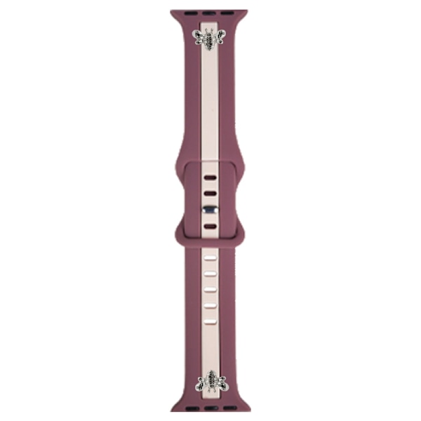 Klockarmband för Apple Watch iWatch 42-49mm svart låda rosröd ljusrosa + silverbi
