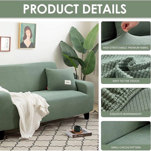 Tjockt soffskydd Jacquard enfärgat tryckt sofföverdrag för vardagsrum sofföverdrag hörnsoffa överdrag L-form coffee 2-seater(135-170cm)