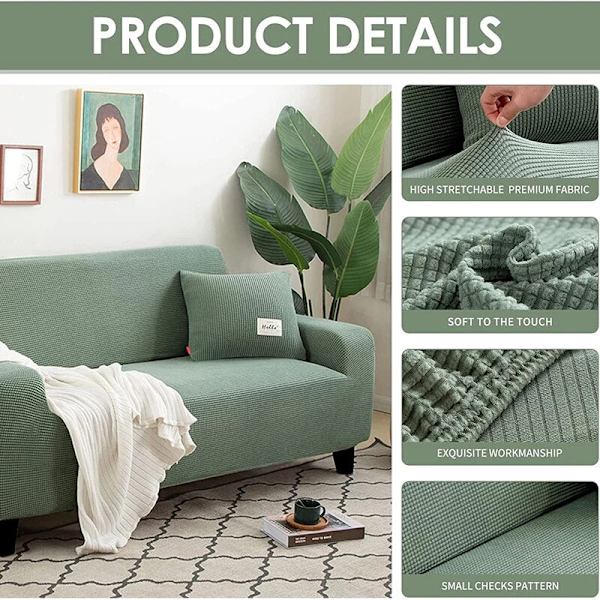 Tykt sofabetræk Jacquard ensfarvet trykte sofabetræk til stue sofabetræk hjørnesofa slipcover L form camel 1-seater(90-130cm)