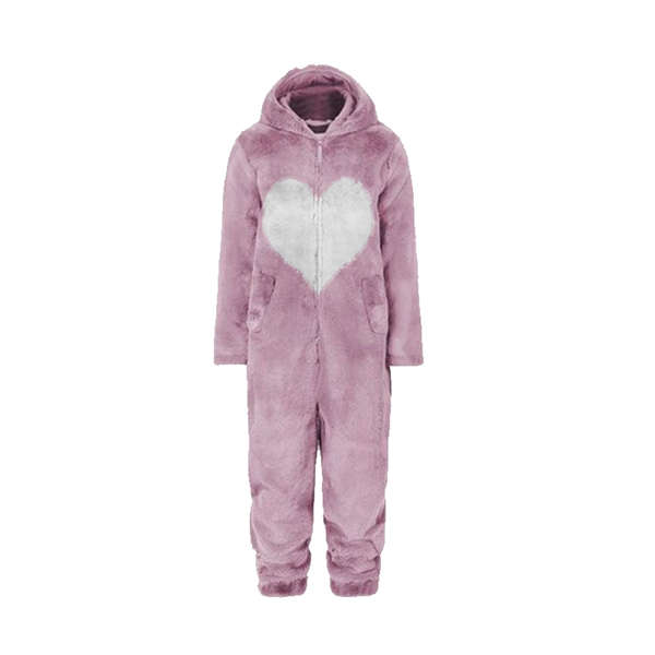 Dame Forår Efterår Hætte Jumpsuit Kærlighedsprint Frakke Varm Afslappet Romper Dame Hjem Lynlås Pyjamas Green M