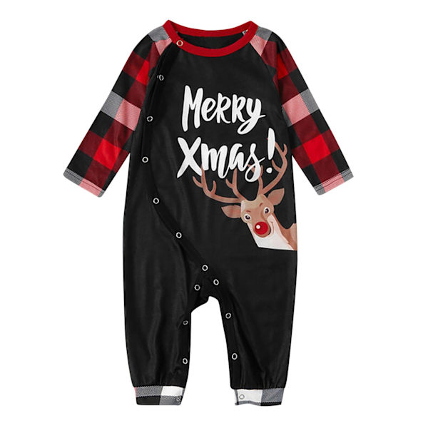 Julepyjamas Matchende Familie Pyjamassæt Tegneserie Voksen Børn Tøj Top + Stribede Bukser Jule Nattøj Sæt Daddy M