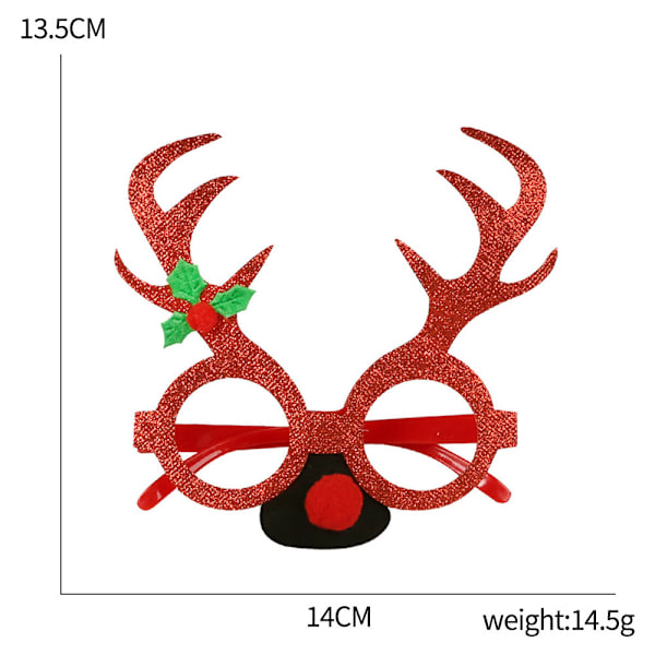 Julepynt Par Børnelegetøj Brilleramme Elgehorn Gammel Mand Lille Træ Julebriller Briller Dekorativ Billedramme Small tree red glasses