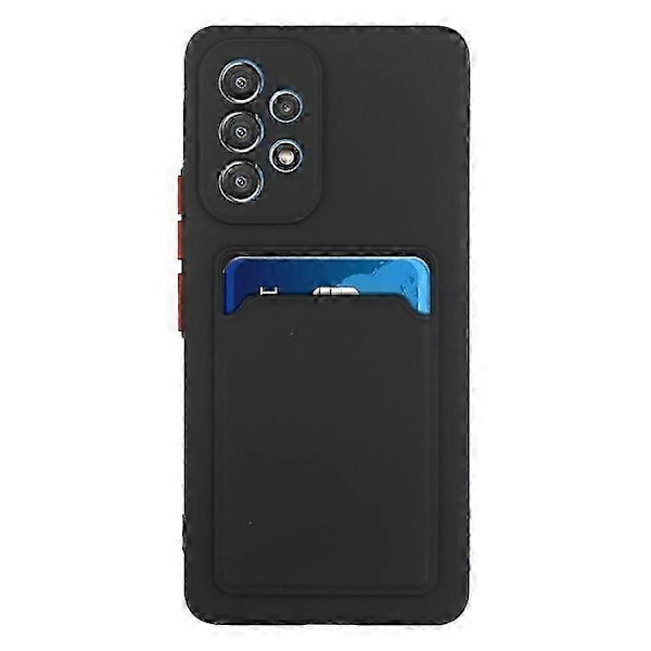 Kompatibelt för Samsung Galaxy A53 5g Kortfack Mjukt Tpu Stötsäkert Anti-repor Skal med Kameralinsskydd Black