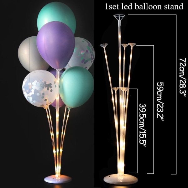 Set Ballongpelarstativ för bröllopsfestdekorationer Barnballonger Tillbehör Juldekorboll 80cm round  stand