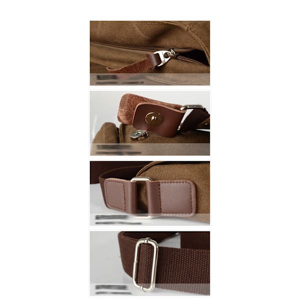 Vintage Canvas Väska Utomhus Crossbody Väska Kameraväska Digitalkameraväska Brown