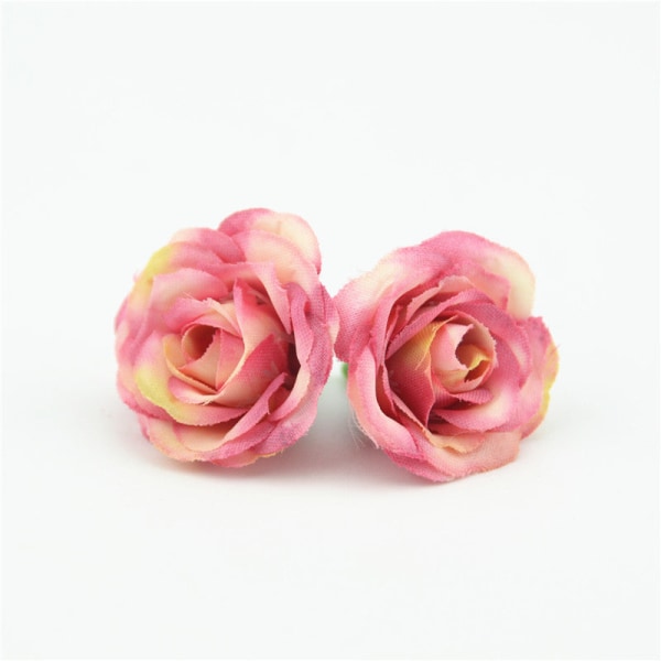 10 stk. 2,5 cm Mini Rose Klud Kunstig Blomst Til Bryllupsfest Hjem Værelse Dekoration Bryllupssko Hatte Tilbehør Silkeblomst White