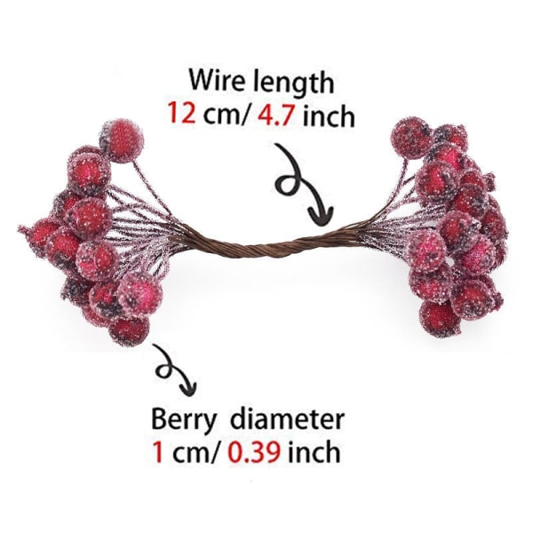 40 stk. Mini Kunstig Blomst Frugt Skum Bær Juledekoration Buket Til Bryllup Hjem Indretning DIY Scrapbooking Bacca Krans A19