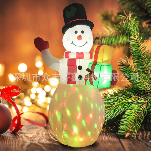 Jul Uppblåsbar Modell Lysande Uppblåsbart Träd Äldre Snögubbe Uppblåsbar Modell Gård Semesterdekoration Dekorationsrekvisita 2.4 m beach snowman Suitable Standard