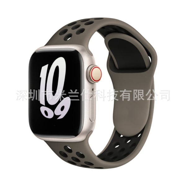 Urrem til Apple Watch iWatch 38/40/41/42mm-S10 standardstørrelse SM kode 58 olivengrå med sort