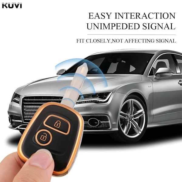 NYT TPU Bilnøgle Etui Cover Skal Til Peugeot 107 206 307 207 406 408 Citroen C1 C2 C3 Berlingo Picasso Xsara Picasso Toyota Aygo Black