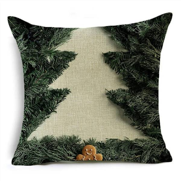Merry Xmas Prydnadskuddar Överdrag 40/45/50cm Julgran Snögubbe Ornament Bollar Kuddfodral för Soffa Vardagsrum Heminredning 40cm x 40cm 11