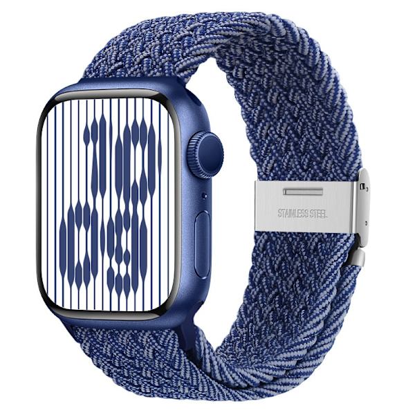 Klockarmband för Apple Watch iWatch 38/40/41mm Dubbelsektion för blått och vitt