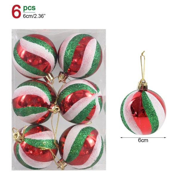 1 box Julkulor Julgransprydnader Boll Xmas Hängande trädhängen Hem Festdekor 2023 Nyårspresent Noel Navidad 6pcs 6cm-G as picture