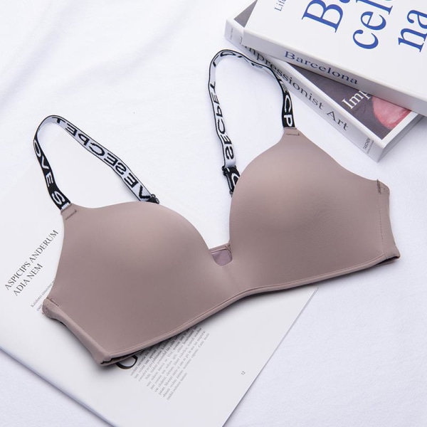 75-85 A/B Cup Dame Trådløse BH'er Sømløse Bogstavstropper BH Sexet Undertøj Justerbar Push Up Bralette Wine red 85