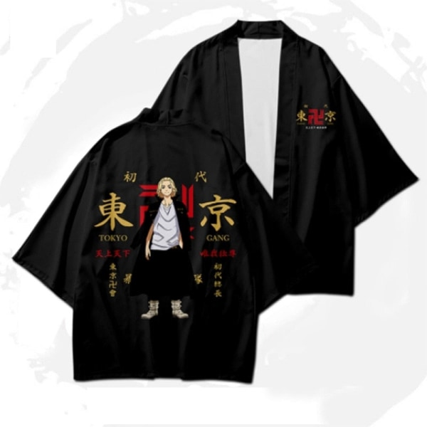 Tokyo Avengers Cosplay T-shirt Cloak of Draken Manji Gang for Summer Haori Kimono Tee Herr Kortärmad 4 L