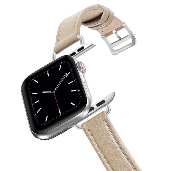 Real Leather Loop Armband Bältesband för Apple Watch SE 7654 42MM 38MM 44MM 40MM Strap on Smart iWatch 3 Watchband 45mm 5 Slim white 38mm