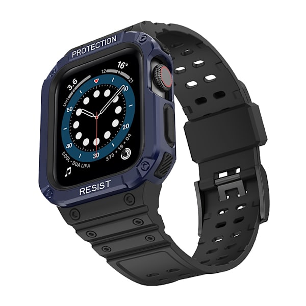 Urrem til Apple Watch iWatch 38/40/41mm Space Black + Blå Ramme