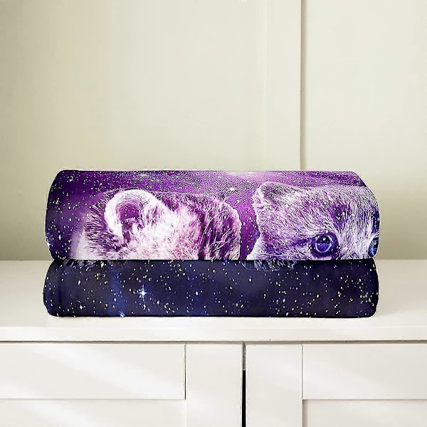 Katte fleece tæppe til kæledyr, til alle årstider, sengetæppe med lilla galakseprint, sød ids10626 40x30in 76x102cm 40x30in 76x102cm