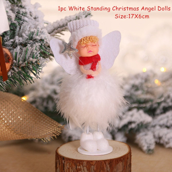 2023 Julgran Hänge Ornament 2023 Nyårspresenter Jul Ängel Dockor Juldekoration för Hemmet Natal Noel Deco 3--White Standing
