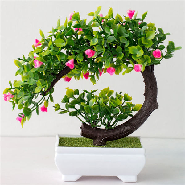 Nye Kunstige Planter Fyr Bonsai Lille Træ Potteplanter Falske Blomster Pottepynt Til Boligindretning Hotel Haveindretning Style4-H