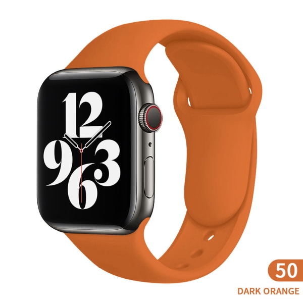 Sport silikonrem för Apple Watch 6 Series SE 754321 41MM 45 44MM 40MM watch för iWatch 42MM 38MM armband Dark orange 42mm 44mm 45mm ML