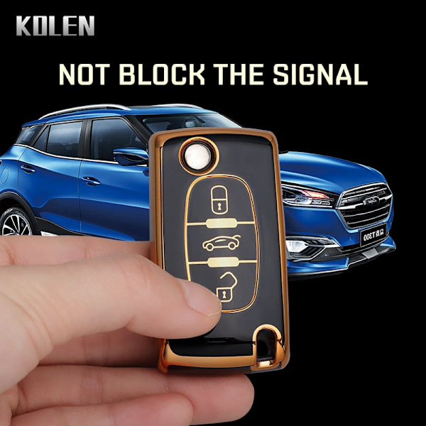 TPU Bil Fjernbetjening Nøgle Etui Cover Skal Til Peugeot 107 207 307 308 407 607 3008 5008 Til Citroen Xsara Picasso C5 C6 C8 Nøglefri 2 Button White
