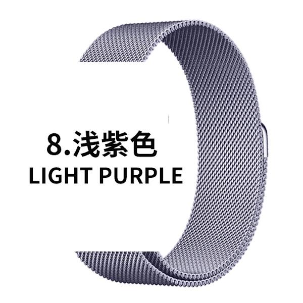 Kellon ranneke Apple Watch iWatchille 1-9 38/40/41mm 10. sukupolvi 42mm Vaalean violetti