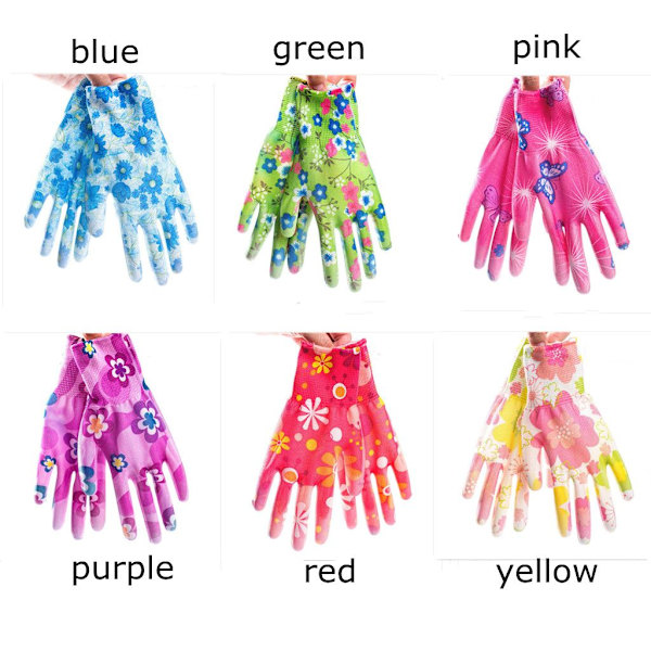 1/12 Par Arbetsskydd Städverktyg Trädgårdsstädning Blomsterträdgårdshandskar Halkfria Hushållshandskar Arbetshandskar pink-1 pair