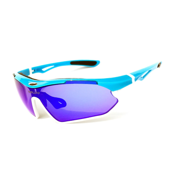 Ulkoilulasit pyöräilyyn, maastopyöräilyyn, urheilulasit aurinkolasit Blue and white frame full revo Blue 17cm