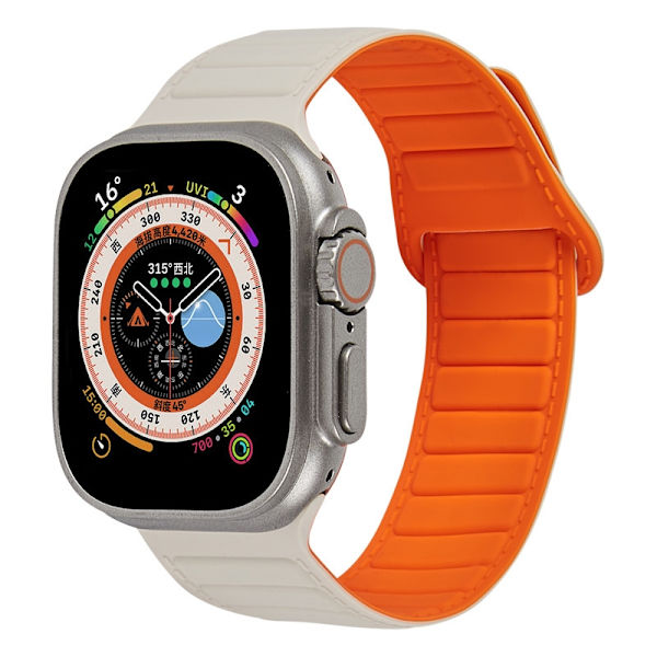 Klockarmband för Apple Watch iWatch 38-41mm Starlight med Orange
