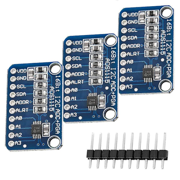 3 X Ads1115 Adc Modul 16bit 4 Kanaler För Och För