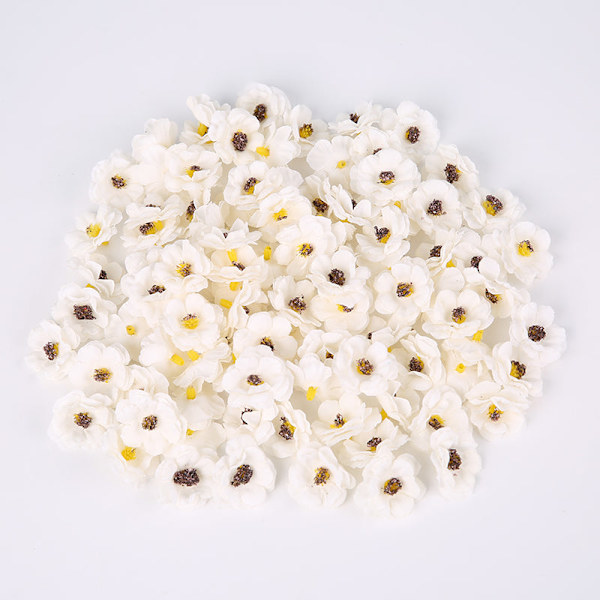 30 stk. 3 cm Flerfarvede Tusindfryd Blomsterhoveder Mini Kunstige Silkeblomster til Bryllup Hjem Dekoration Julekrans Scrapbooking MULTI